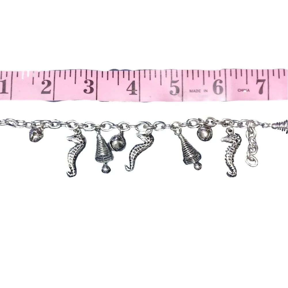 Charm Bracelet‎ Silver Tone Seahorse Shell Ball Marine Jewelry SKUJ032